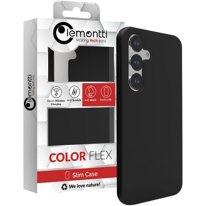 Husa de protectie Lemontti Liquid Silicon MagCharge pentru Samsung Galaxy S25 Negru