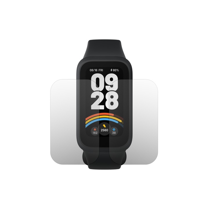 Комплект от 2 x iSkinz протектор за екран за Xiaomi Smart Band 9 Active, невидим матов Skinz, против пръстови отпечатъци, антирефлексно покритие, самозалепващ се и гъвкав силикон