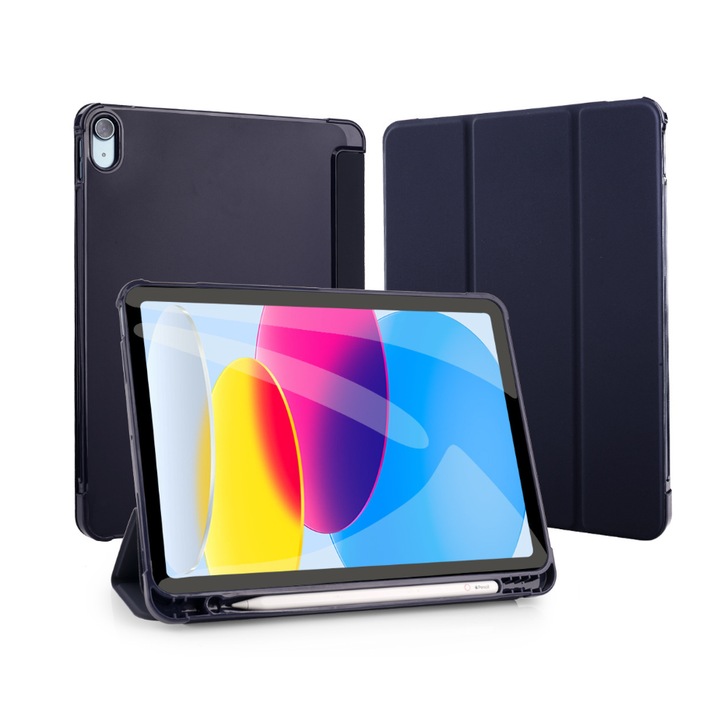Táblagép védőtok, ütésálló, iPadhez iPad 10./11. generáció (10.9/11 hüvelyk), sötétkék