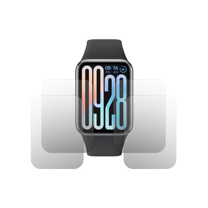 Комплект от 4 протектора за екран iSkinz за Xiaomi Smart Band 9 Pro, невидими Skinz HD, ултрапрозрачни силиконови с пълно покритие, самозалепващи и гъвкави