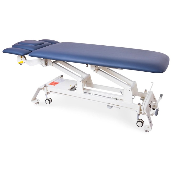 Pat de masaj electric Fabulo, Camino BasePro XB3, inaltime reglabila 46-95 cm, cotiere reglabile, albastru inchis, 200 kg