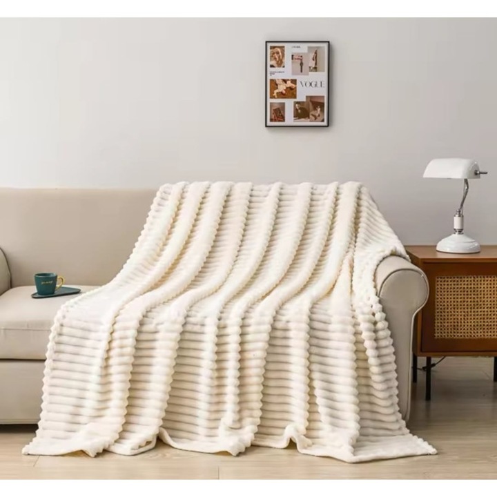 Patura Cocolino, Model Dungi, Uni, 2 persoane, 200x230cm, Ivoire