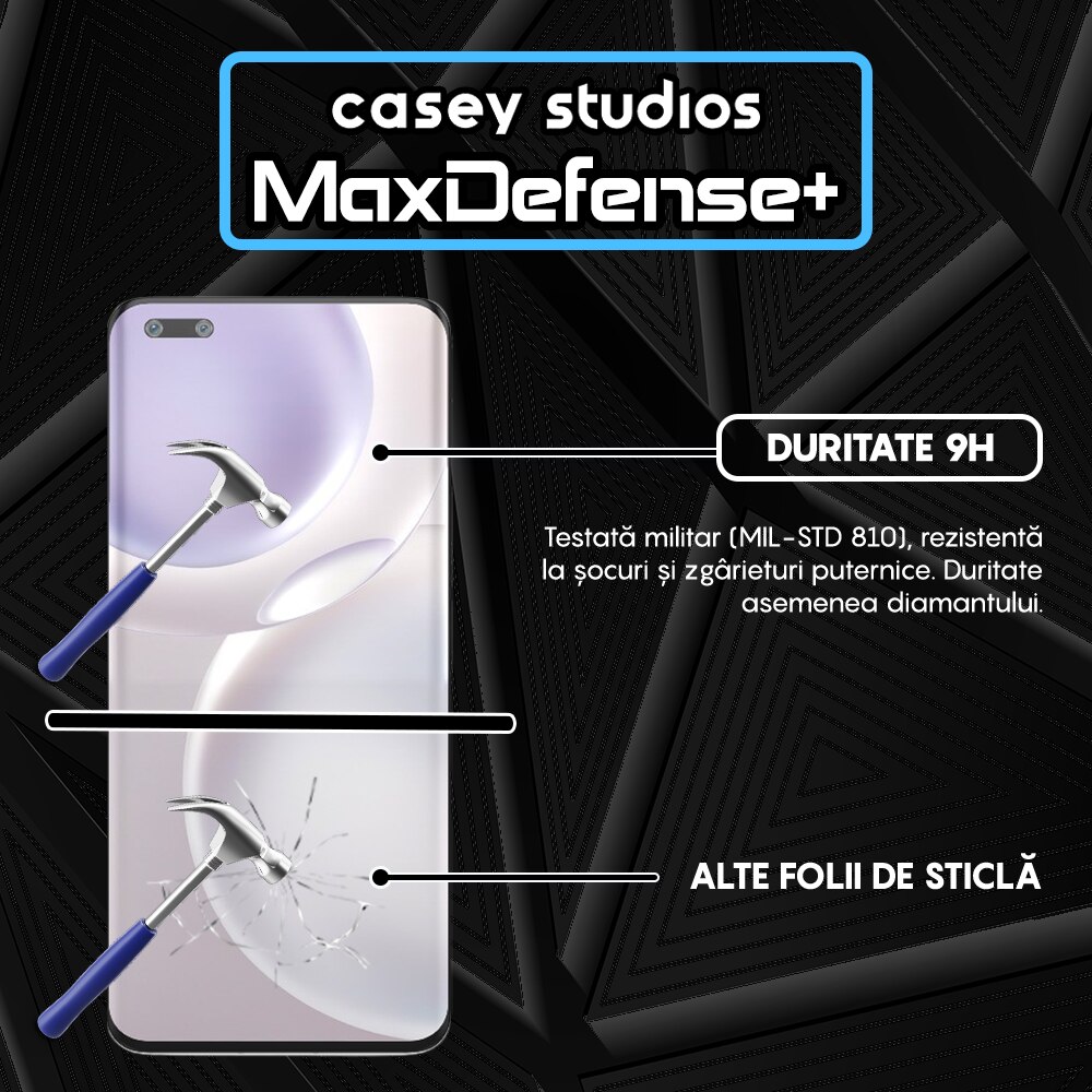 Folie Sticla CASEY STUDIOS™ compatibila cu Honor Magic 4 Pro, Full Cover 3D, Full Glue, Duritate Militara, Ultra HD, Anti Zgarieturi, Anti Socuri, Margini Negre