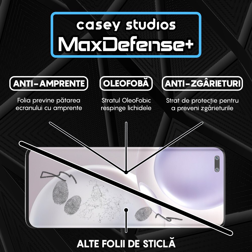 Folie Sticla CASEY STUDIOS™ compatibila cu Honor Magic 4 Pro, Full Cover 3D, Full Glue, Duritate Militara, Ultra HD, Anti Zgarieturi, Anti Socuri, Margini Negre