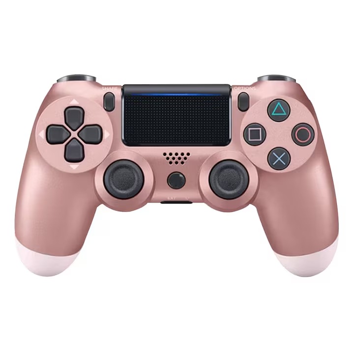 Vezeték nélküli gamepad, rózsaszín, dupla rezgés, PlayStation 4 kompatibilis, 16 gomb, 800mAh akkumulátor