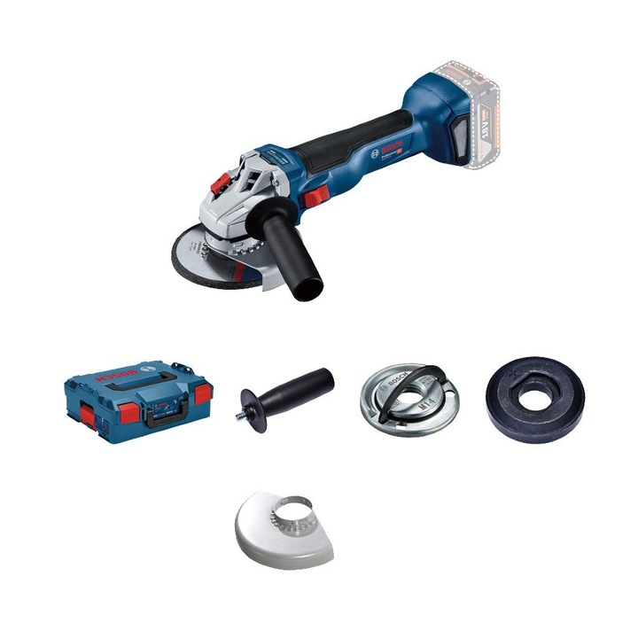 Polizor unghiular Bosch GWS 18V-10 Solo L-Boxx, 18 V, fara acumulator si incarcator