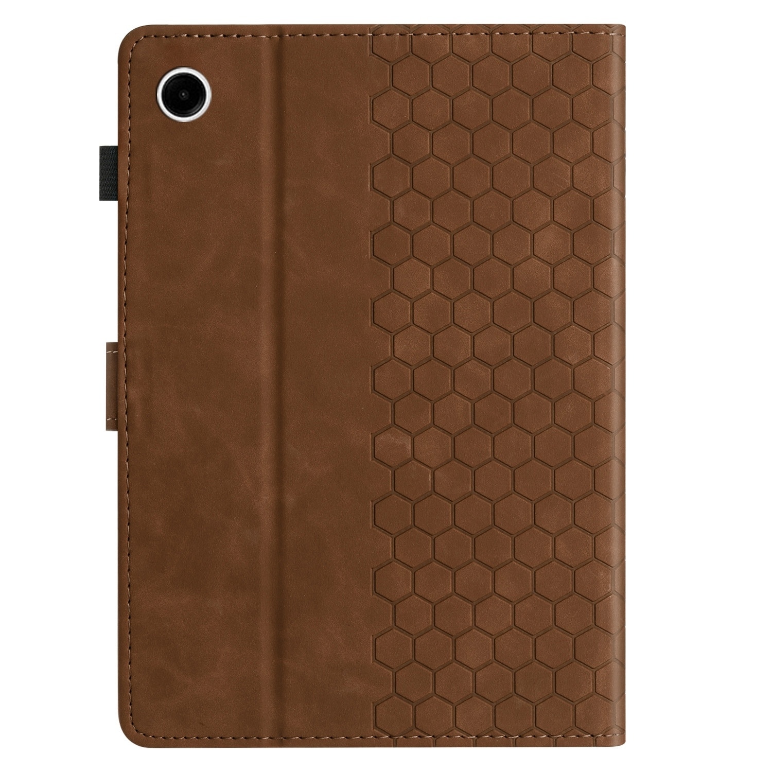 Husa tableta pentru Huawei MatePad T10, piele embosata tip fagure de miere, capac cartier cu suport, maro