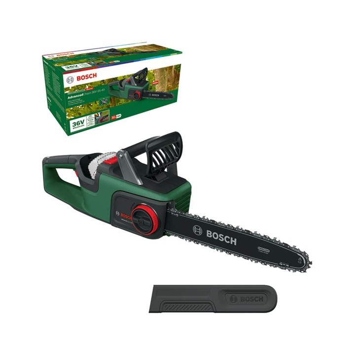 Fierastrau cu lant Bosch 36V, 35 cm, fara acumulator si incarcator