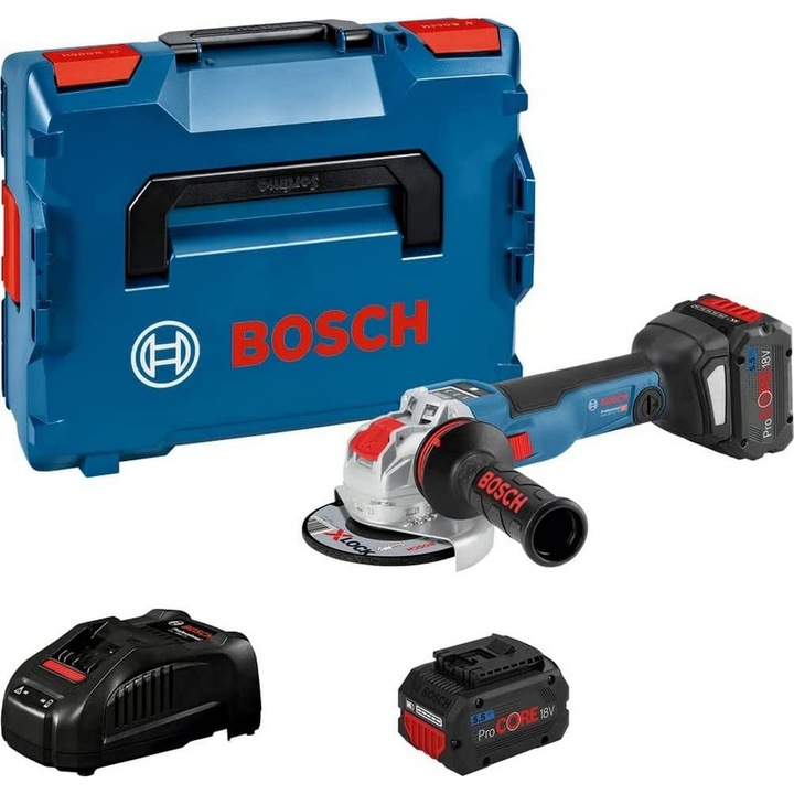 Polizor unghiular Bosch GWX 18V-10 SC, 2x5,5 Ah, 18V