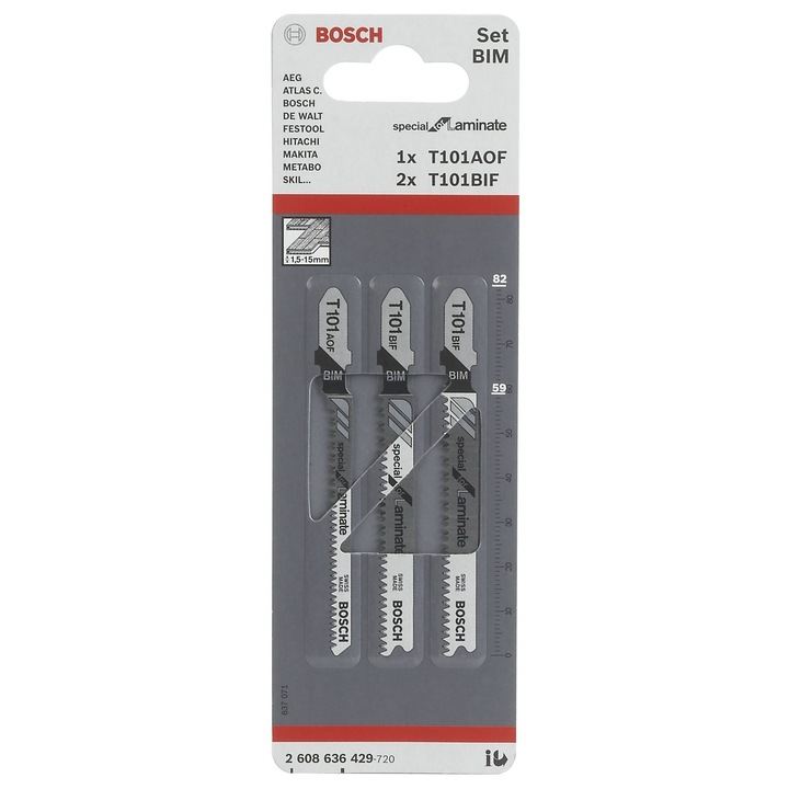 Set 3 lame fierastrau, Bosch, T101AOF/2XT101BIF