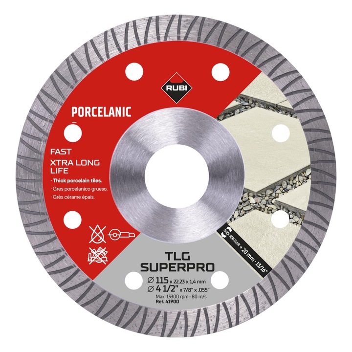 Disc de taiere diamantat Rubi TLG 115 EXT SUPERPRO, 115 mm