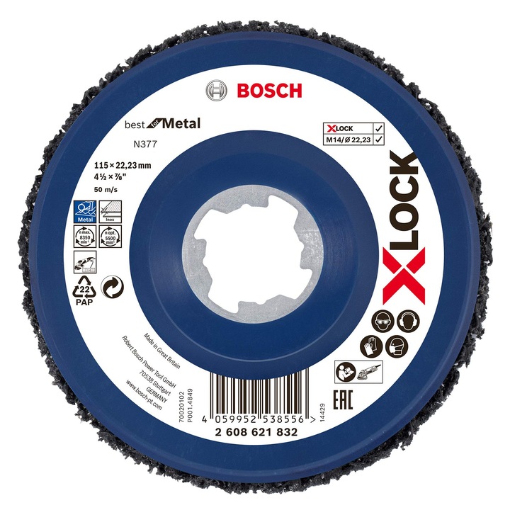 Disc de taiere, Bosch, 115x22.23 mm, pentru metal