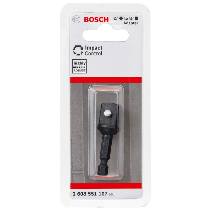 Adaptor cheie tubulara cu bit, Bosch, 1/4" la 1/2"