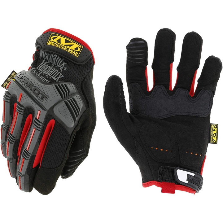 Manusi de protectie Mechanix Wear M-Pact, rosu/negru, marimea S