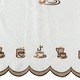 Set perdea tip in cu broderie model cesti de cafea si rejansa din bumbac tip fagure, Tajana, 300x200 cm, Alb, 2 buc