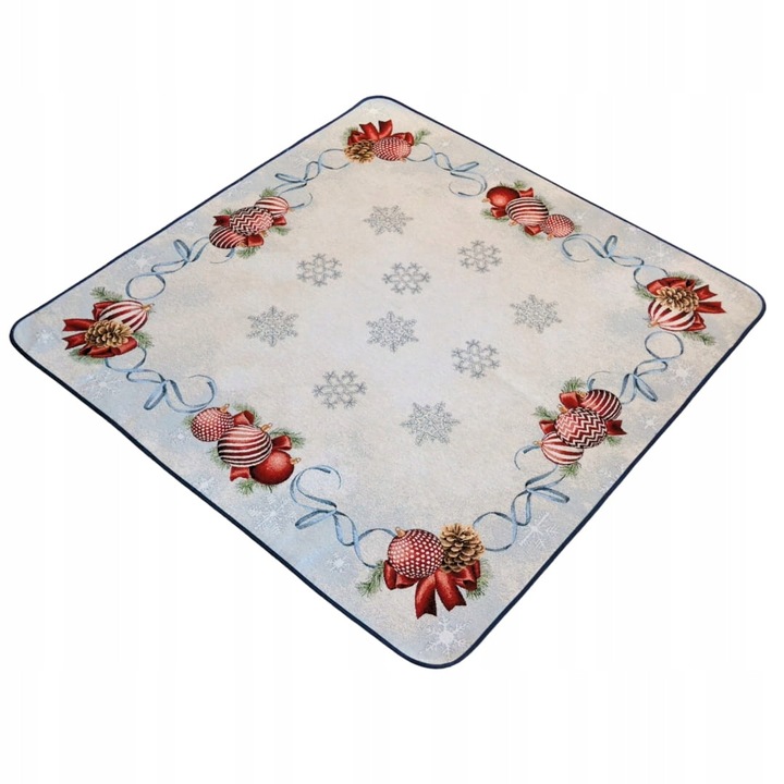 Fata de masa, Dantelata, 100 x 100 cm, Multicolor, Poliester, Premium, Patrat, Rezistent la Apa si Murdarie, Pentru bucatarie, Design elegant, Utilizare multipla, Design cusut manual
