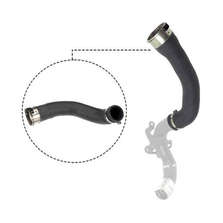 Gates 09-1430 fekete szilikon turbófeltöltő légcsatorna 355mm 52.5x52mm