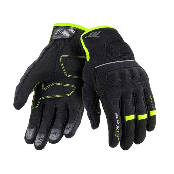 Manusi de vara moto, atv, scuter Urban Seventy cu touchscreen model SD-C54, barbati, negru-galben, S-7