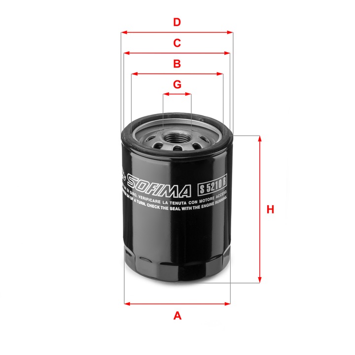 Olajszűrő SOFIMA S 5210 R, 3/4-16 UNF, 61x78x102,5mm