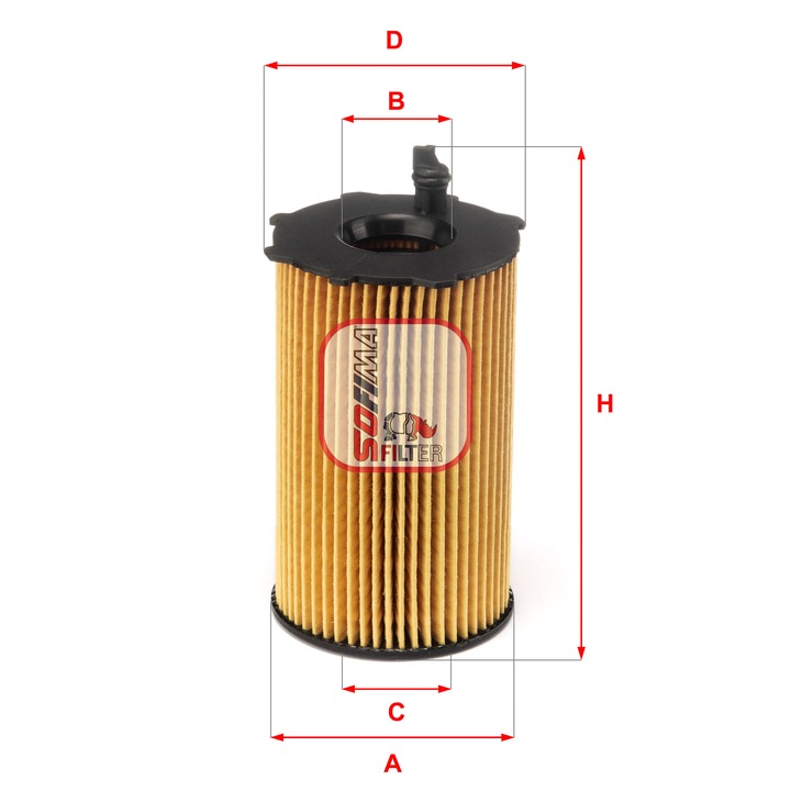 Olajszűrő SOFIMA S 5226 PE, 25,5x19x65,5mm, 122,5mm