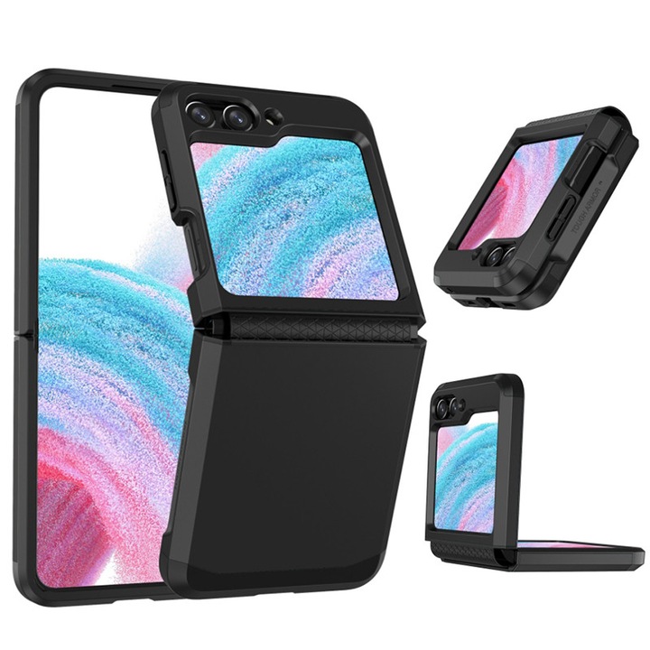 Husa pentru Samsung Galaxy Z Flip 5, balama integrata, neagra
