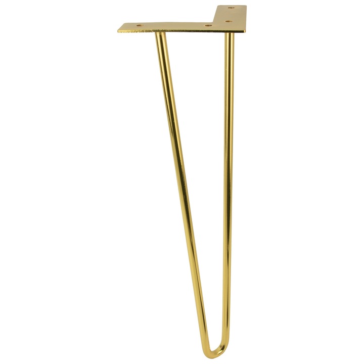 Picior tip agrafa B&B, inaltime 41 cm, 2 tije, auriu crom