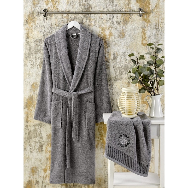 Set Halat de baie, Spalno belio.bg „Gray Hug” Gri, S/M