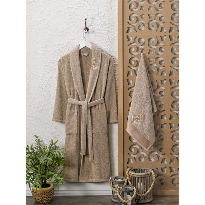 Set Halat de baie, Spalno belio.bg „Imperial Elegance” Cappuccino, S/M