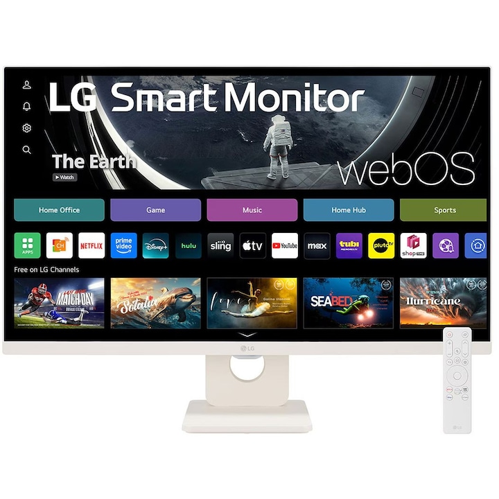 Монитор 27'' LG 27U511SA-W, IPS, 1920 x 1080, 2 x USB Downstream, 2 x HDMI, Bluetooth, Вградени високоговорители 2 x 5W