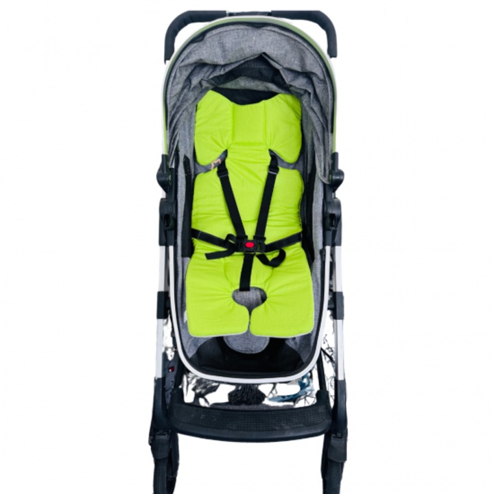 Covoras pentru carucior Kapinkata, Model Super, plasa 3D respirabila, Verde