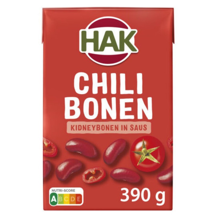 Fasole rosie Hak, in sos chili, 390g