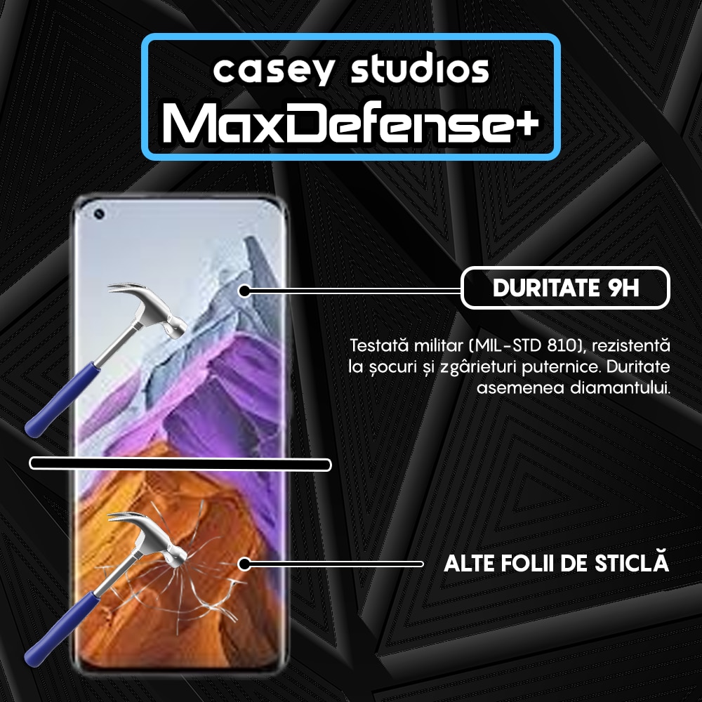 Folie Sticla CASEY STUDIOS™ compatibila cu Xiaomi Mi 11 / Mi 11 Pro / Mi 11 Ultra, Full Cover 3D, Full Glue, Ultra HD, Anti Zgarieturi, Anti Socuri, Margini Negre
