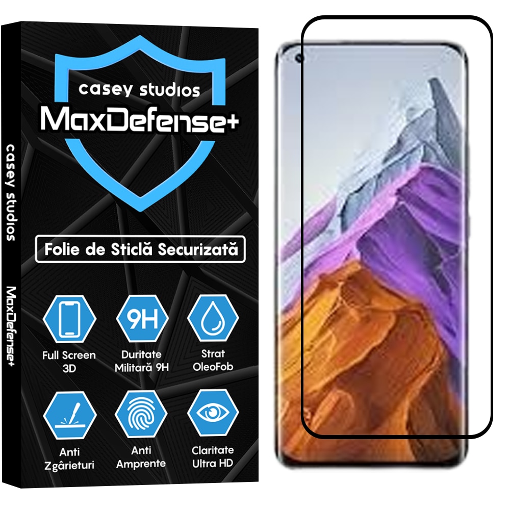 Folie Sticla CASEY STUDIOS™ compatibila cu Xiaomi Mi 11 / Mi 11 Pro / Mi 11 Ultra, Full Cover 3D, Full Glue, Ultra HD, Anti Zgarieturi, Anti Socuri, Margini Negre