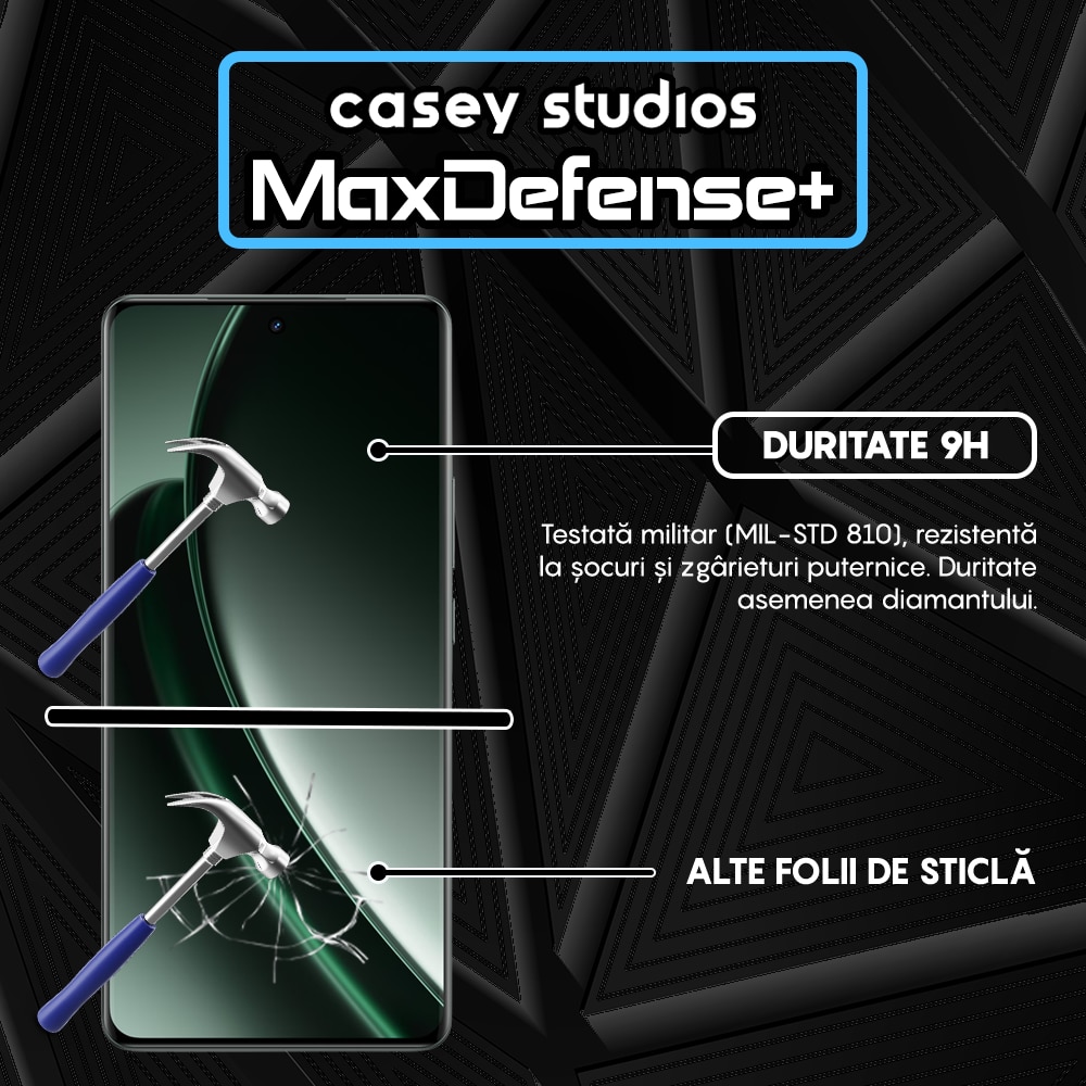 Folie Sticla CASEY STUDIOS™ compatibila cu Realme GT 6T, Full Cover 3D, Full Glue, Ultra HD, Anti Zgarieturi, Anti Amprente, Anti Socuri, Margini Negre