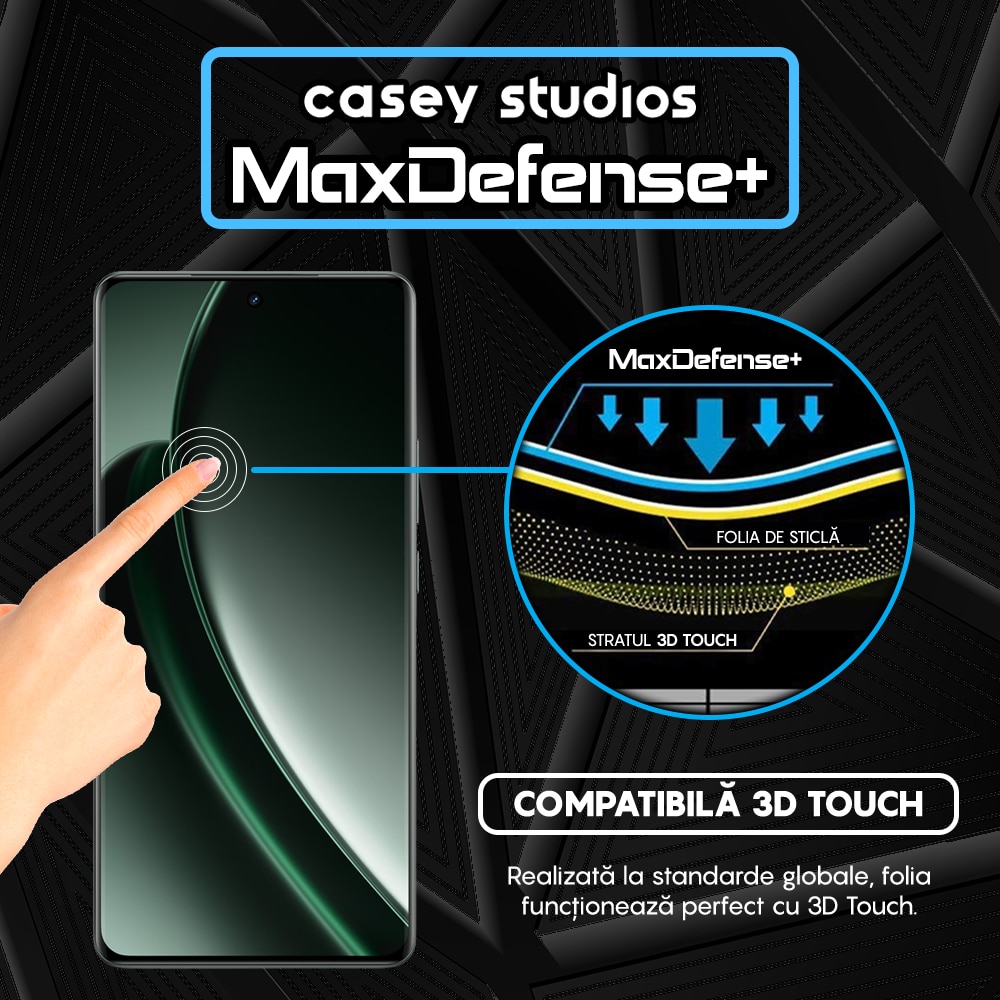 Folie Sticla CASEY STUDIOS™ compatibila cu Realme GT 6T, Full Cover 3D, Full Glue, Ultra HD, Anti Zgarieturi, Anti Amprente, Anti Socuri, Margini Negre