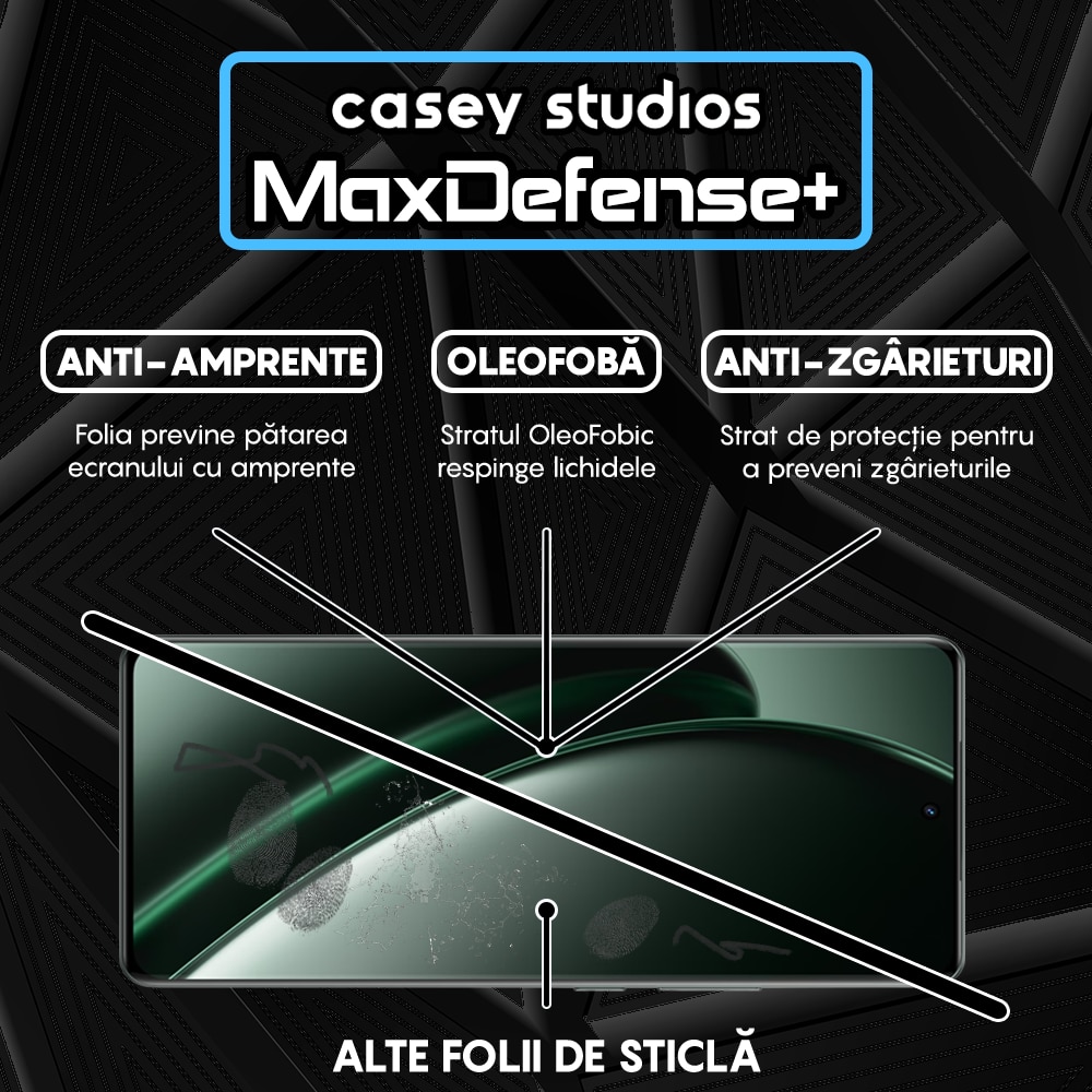 Folie Sticla CASEY STUDIOS™ compatibila cu Realme GT 6T, Full Cover 3D, Full Glue, Ultra HD, Anti Zgarieturi, Anti Amprente, Anti Socuri, Margini Negre