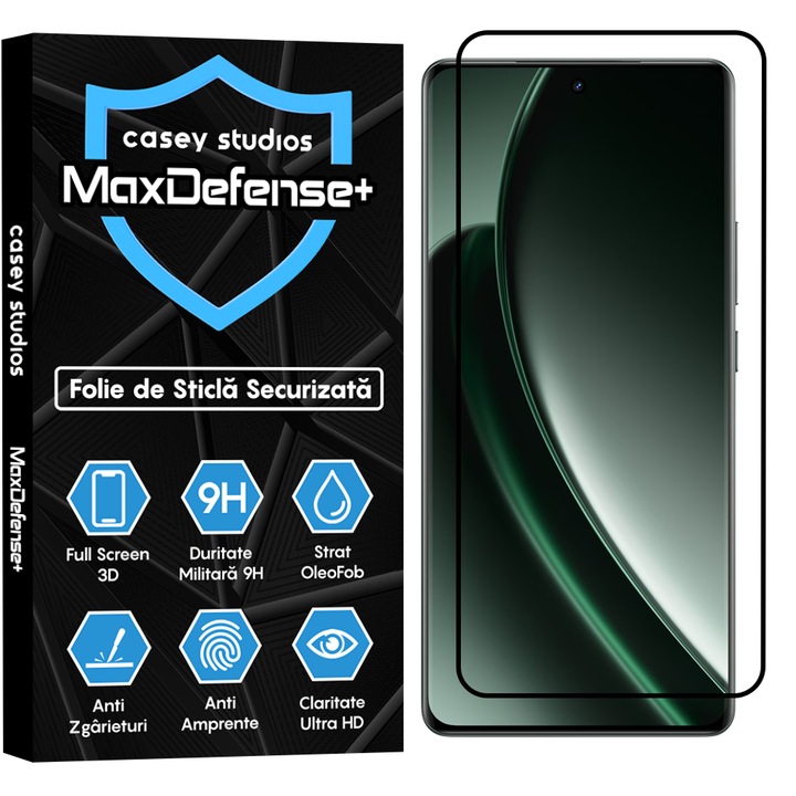 Folie Sticla CASEY STUDIOS™ compatibila cu Realme GT 6T, Full Cover 3D, Full Glue, Ultra HD, Anti Zgarieturi, Anti Amprente, Anti Socuri, Margini Negre