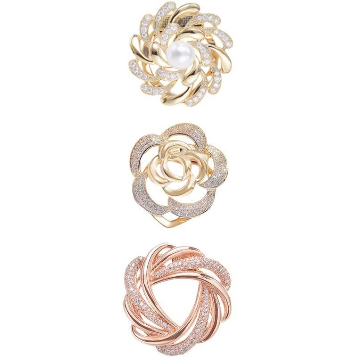 Brosa florala din perla, stil vintage, auriu, accesorii pentru femei