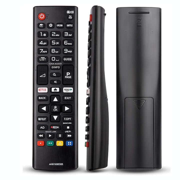 Дистанционно за телевизор LG, За LG AKB75095308, Черно