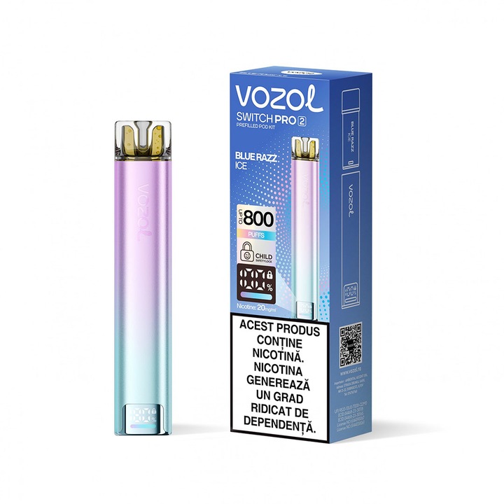 Kit Tigara Electronica Vozol Switch Pro 2 - Blue Razz Ice, 2% Nicotina