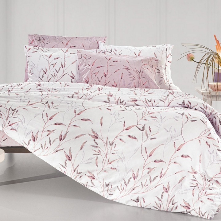 Lenjerie de pat Set 4 piese Fleria, 100% bumbac, 180x265cm, 240x265cm, 270x265cm, multicolor