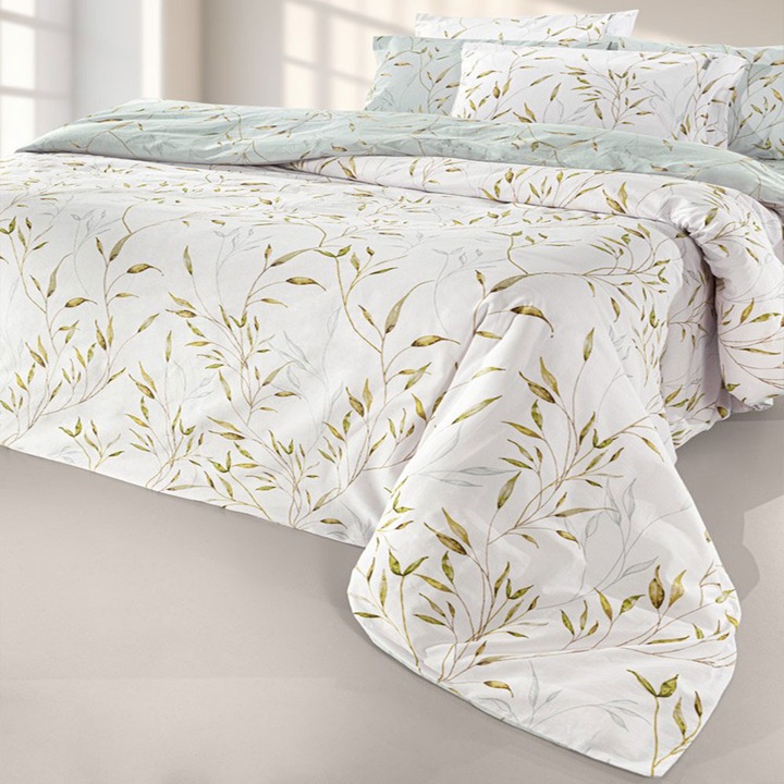 Lenjerie de pat Set 3 piese Fleria, 100% bumbac, 180x265cm, 240x265cm, 270x265cm, multicolor