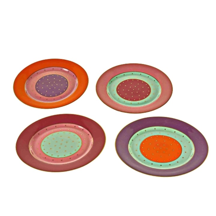 Set 4 farfurii desert 20cm, Azay, multicolor