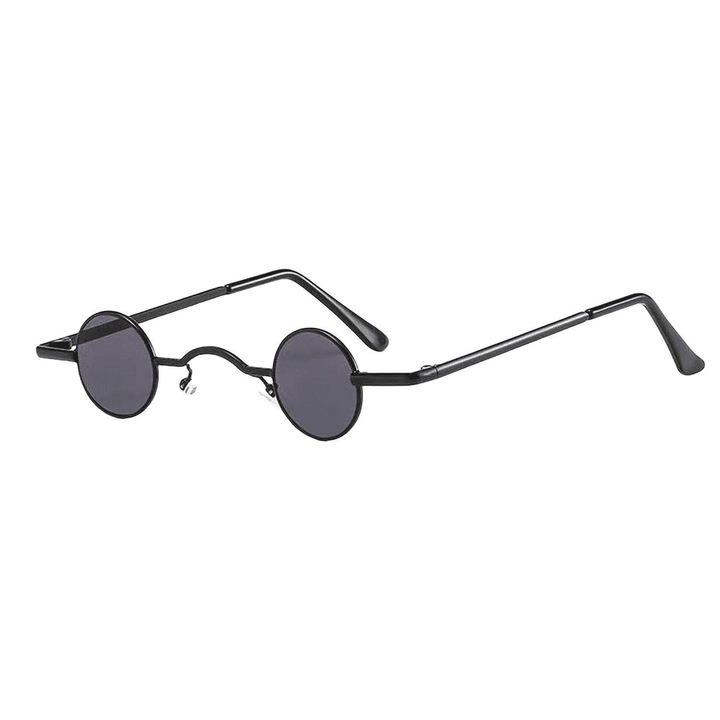 Ретро слънчеви очила, метални рамки, сиви лещи, унисекс, минималистичен дизайн