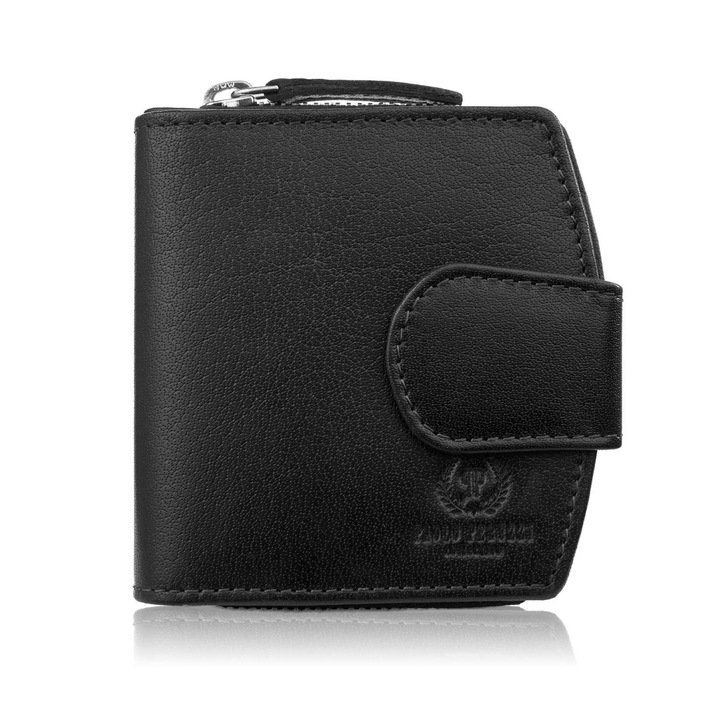 Portofel din piele pentru femei Rfid mic negru Paolo Peruzii Al-24-Bl