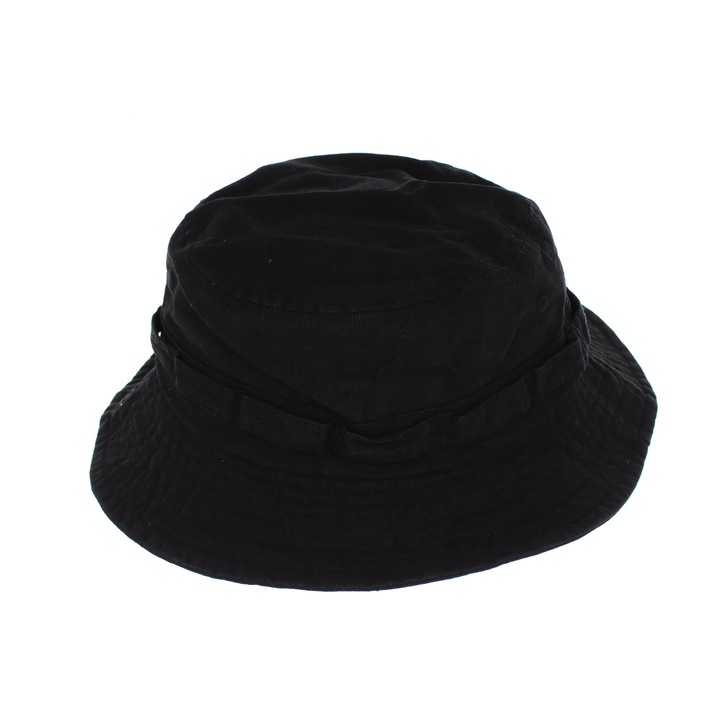 Palarie de soare, unisex, 58 cm, ButicCochet, din bumbac, model uni, Negru - PAL1748