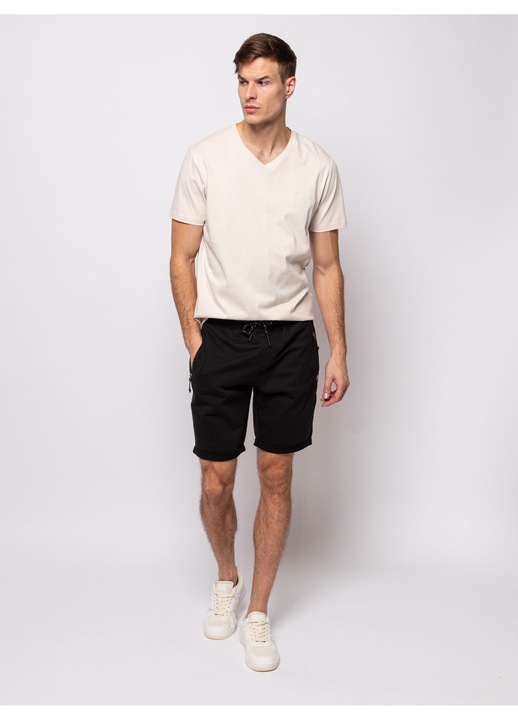 Pantaloni scurti barbati Heavy Tools ZORDON24, bumbac/poliester, negru, 2XL INTL