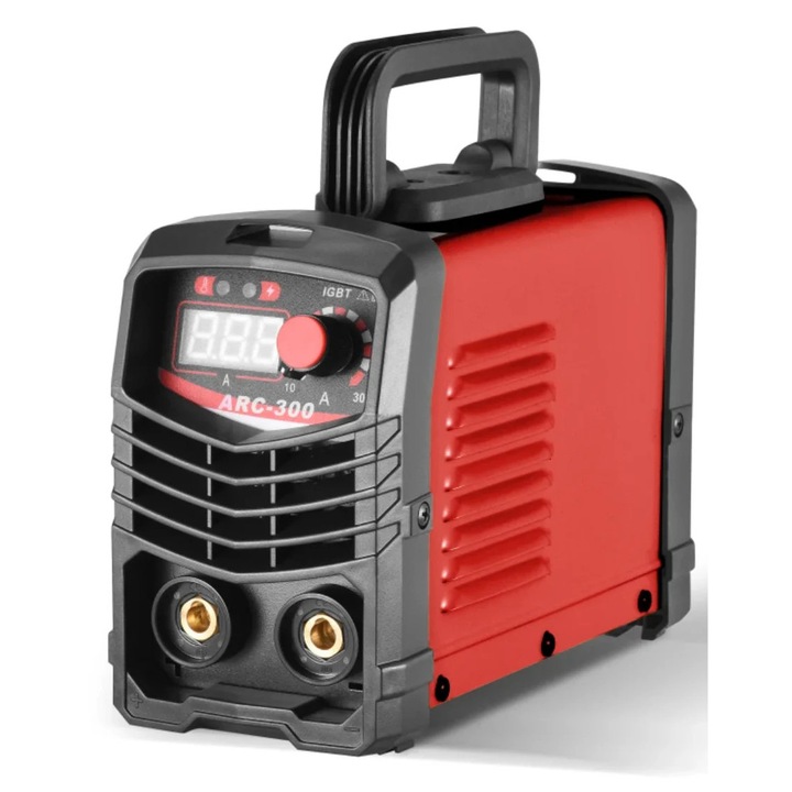 Ívhegesztő, MMA hegesztő, 300A IGBT LCD inverter, hordozható elektromos, 220V EU csatlakozó, piros