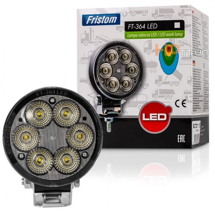 Proiector lucru fi90, LED, 12-24V, 22W, 2500lm, flood, FT-364 LED Fristom