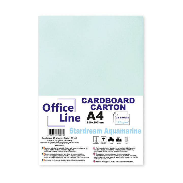 Carton A4 120 gr Stardream Aquamarine top 25 coli